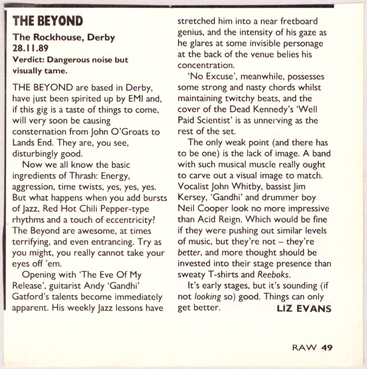 Sweaty T-shirts and Reeboks