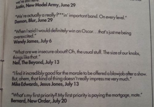 Melody Maker – Quotes of the year 1991